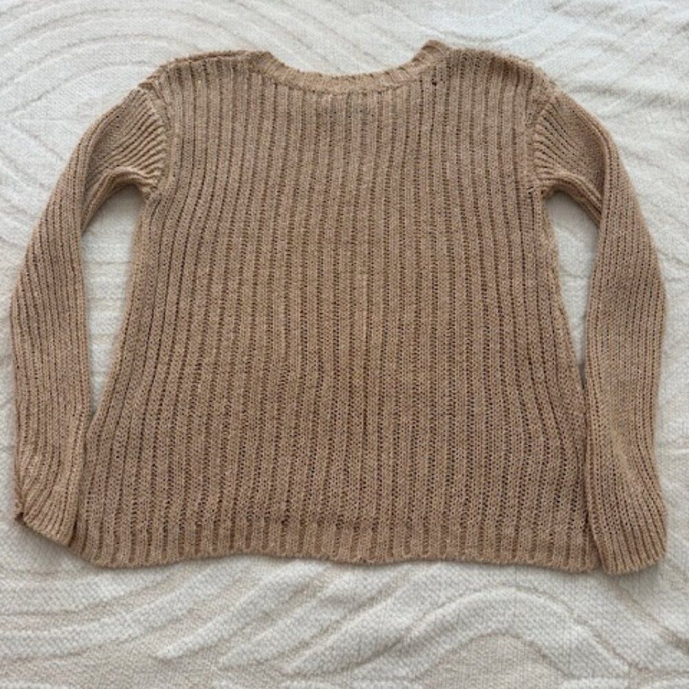 Alice+Olivia Knit Sweater Ribbed Crewneck Minimalist, see measurements for size.
